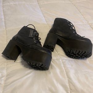 Brand new never worn with tags black platform boots by TUK